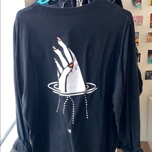 long sleeve t-shirt dress with graphics